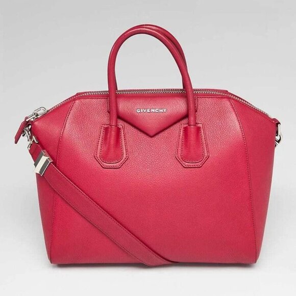 Givenchy Magenta Sugar Goatskin Leather Medium Antigona Bag - Picture 1 of 12